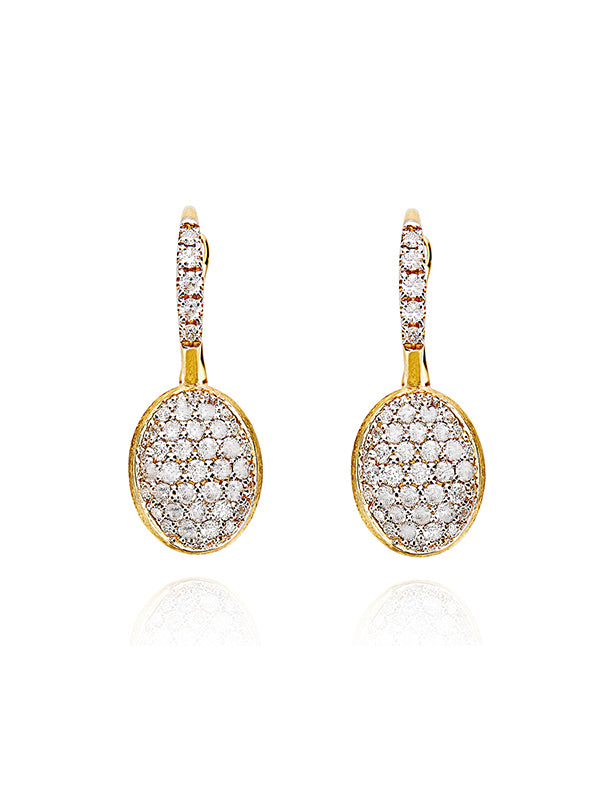 9ct Gold Diamond Oval Link Drop Earrings - 16mm drop - D54122 | Chapelle  Jewellers